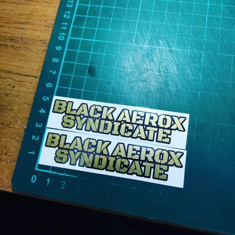 Sticker Cutting Black Aerox Gold isi 2 pcs