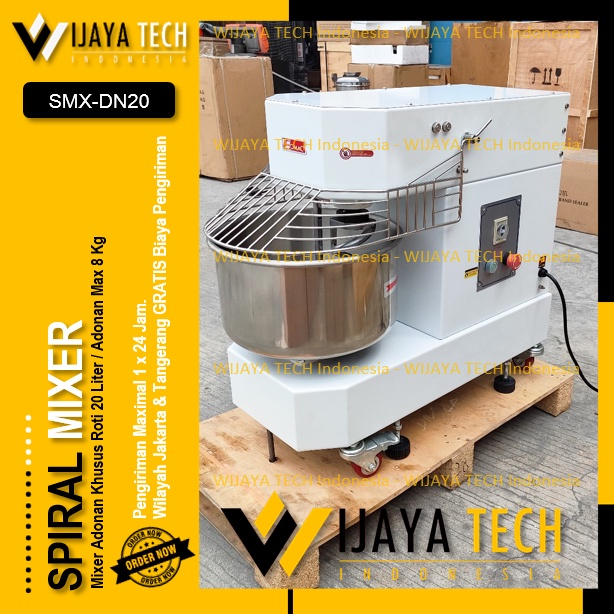 Spiral Mixer 20 Liter FOMAC SMX-DN20 Mixer Adonan Roti Mie 20L SMX - DN20 Dough Mixer 20 L