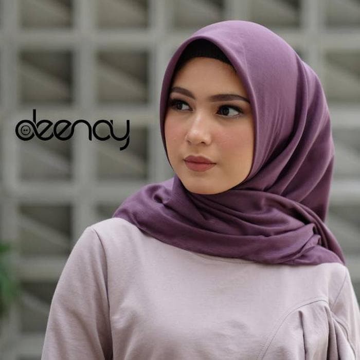 Promo  HIJAB VOAL DEENAY TEXTURE SEGI EMPAT MAUVE / KERUDUNG VOAL POLOS