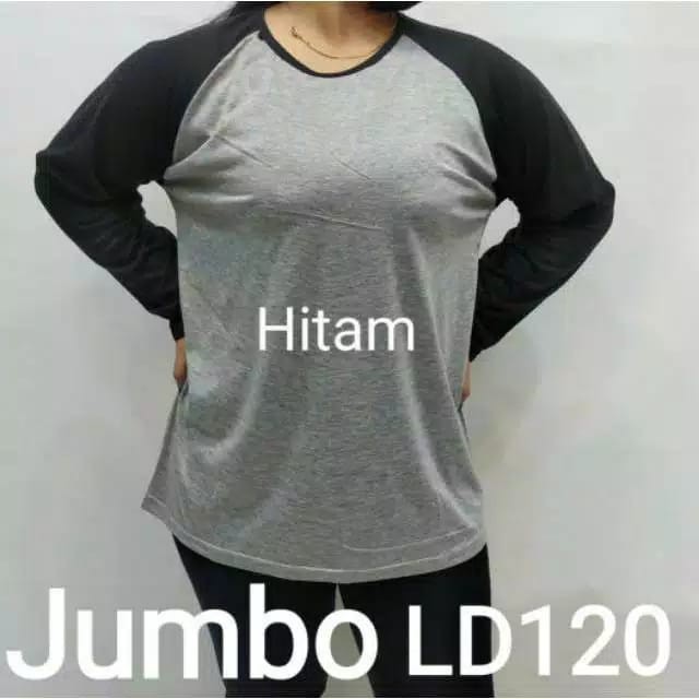 NEW BEEE Atasan wanita | Kaos Raglan | Kaos lengan panjang | Raglan polos JUMBO LD 120