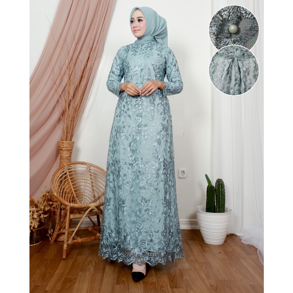 Kadai.baju / Gamis brukat jumbo / Gamis pesta wanita / Gamis kondangan seragaman