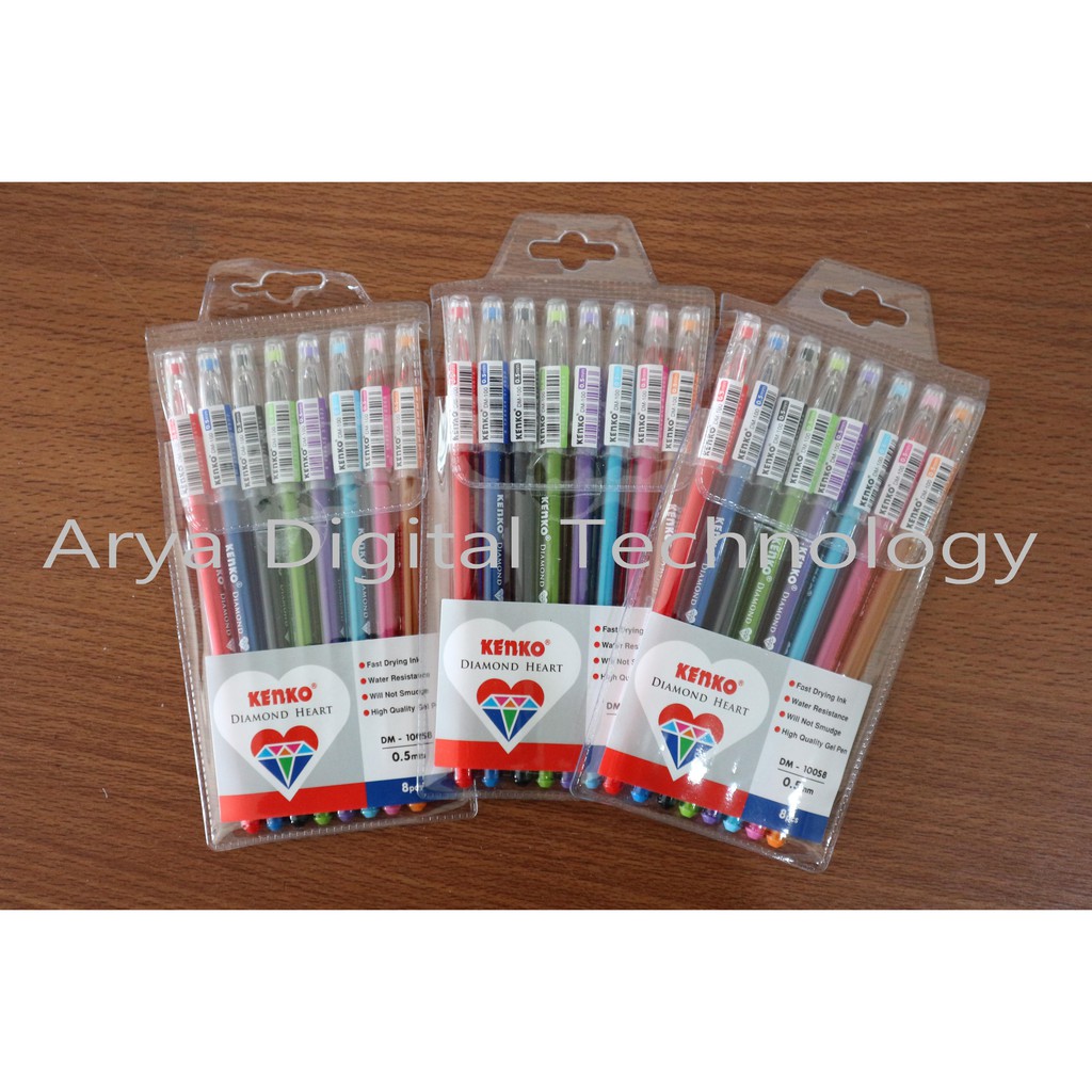 

Pulpen Warna Gel Pen Colorfull DM-100S Diamond Heart Kenko Murah Bagus Original