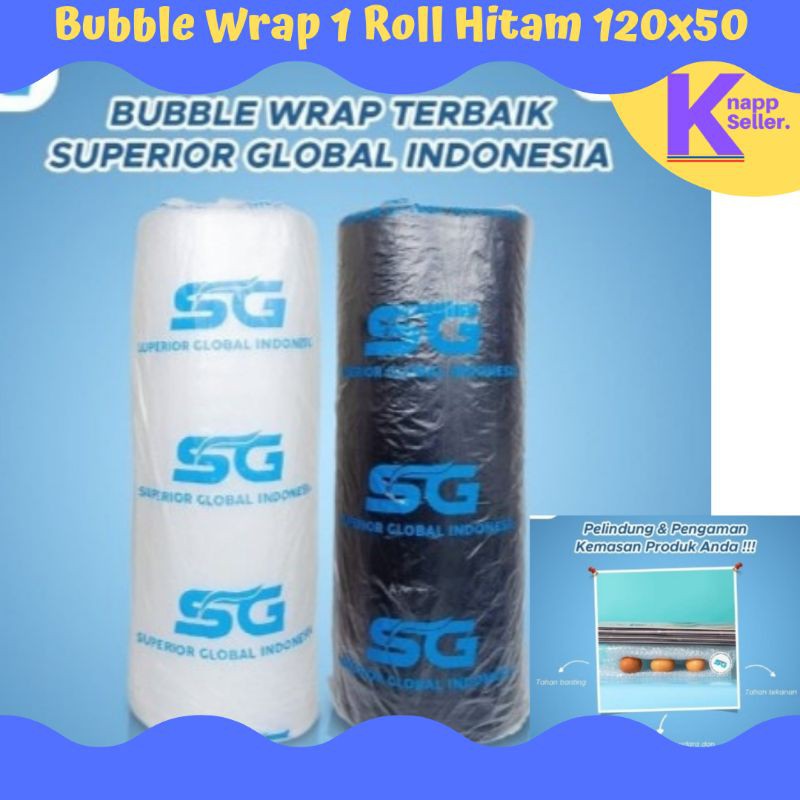 

Plastik Bungkus Kemasan Bubble Wrap 1 Roll Hitam 120 cm x 50 m 120x50