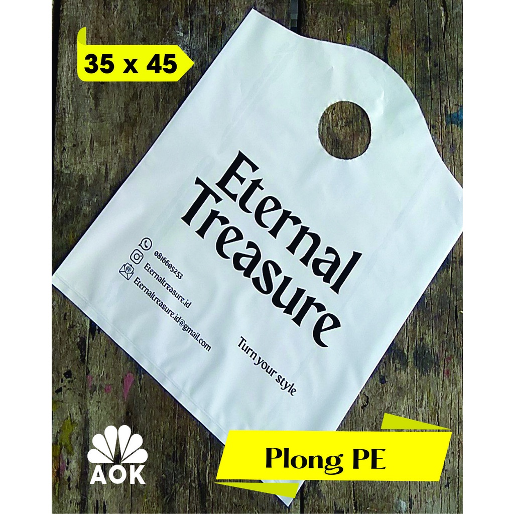 Jasa sablon plastik plong gunung PE 35 x 45