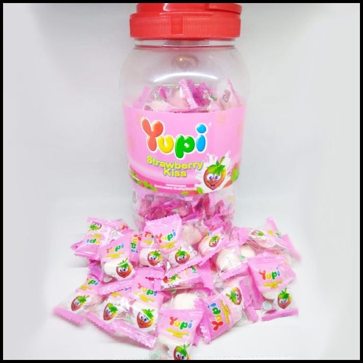 

Yupi Strawberry Kiss Kemasan Toples 300 Gram - Permen Gula Lunak Jelly