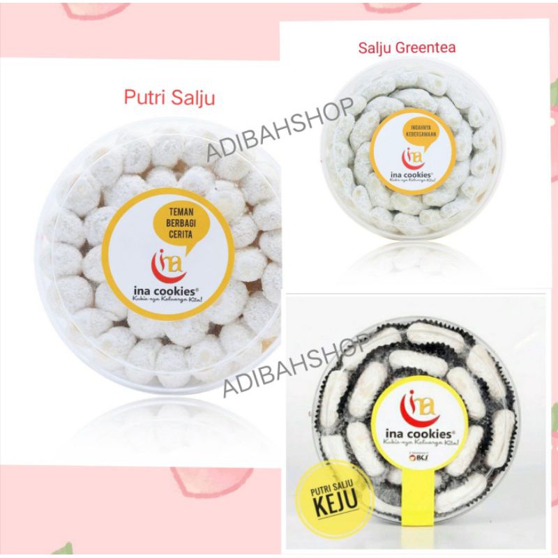 Inacookies Toples Reguler, Putri Salju, Putri Salju Keju, Nastar, Kastangel, Sagu Keju, Lidah Kucing