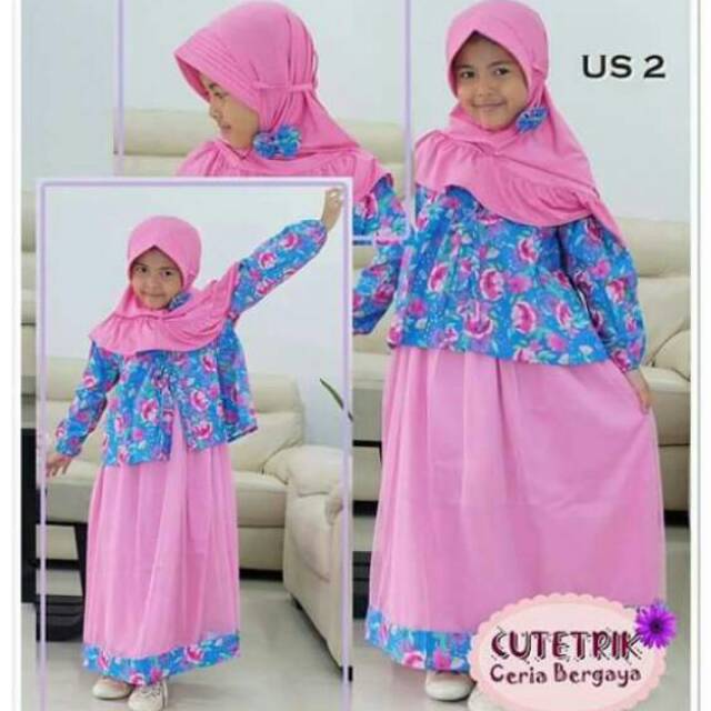 GAMIS ANAK CUTETRIK | GAMIS BOLERO TUTU | GAMIS PESTA | BAJU MUSLIM KATUN JEPANG 3-12 TAHUN