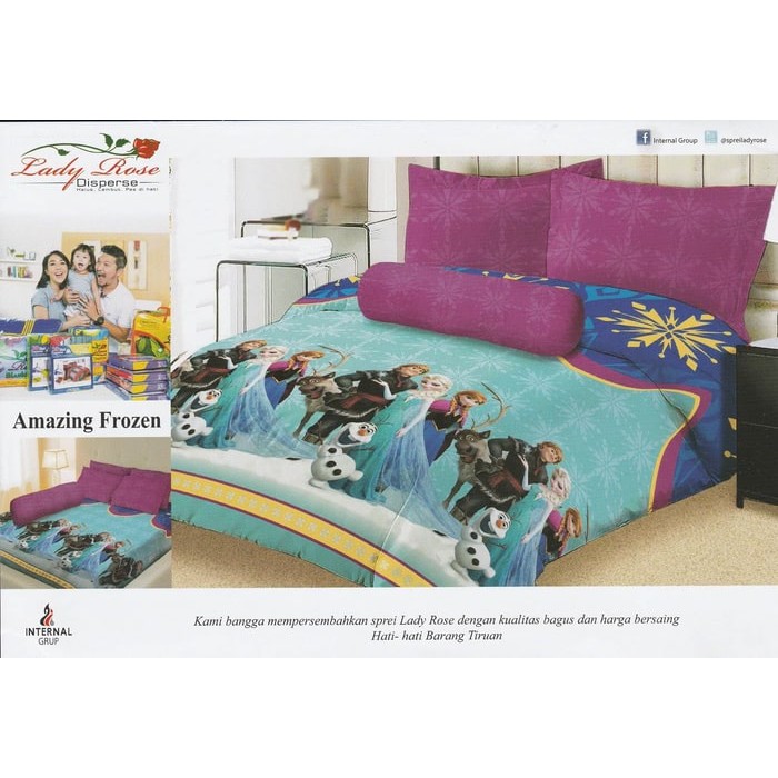 [[Paling Lariss]] SPREI LADY ROSE AMAZING FROZEN No.2 QUEEN 160 SEPRAI BANTAL SELIMUT