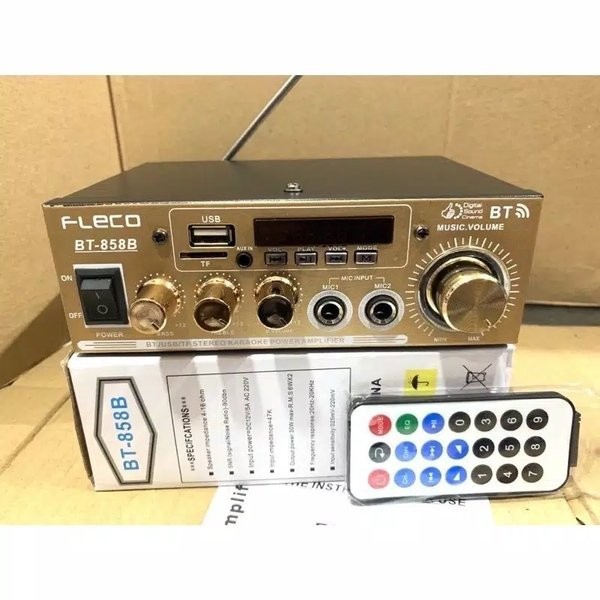 Power Amplifier Fleco BT-858B Ampli Bluetooth Fleco BT 858B AC &amp; DC