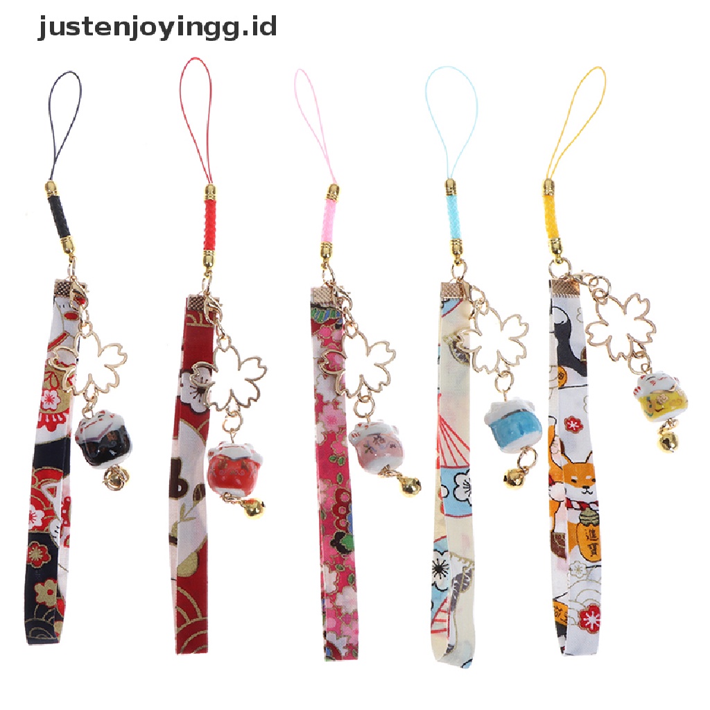 Tali Lanyard Handphone Motif Bunga Daisy / Kucing / Lonceng