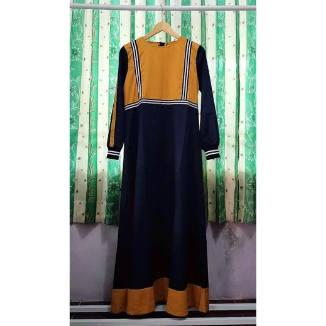 GAMIS DRESS NAVY TOYOBO GIOK APPAREL GIOK SCARF