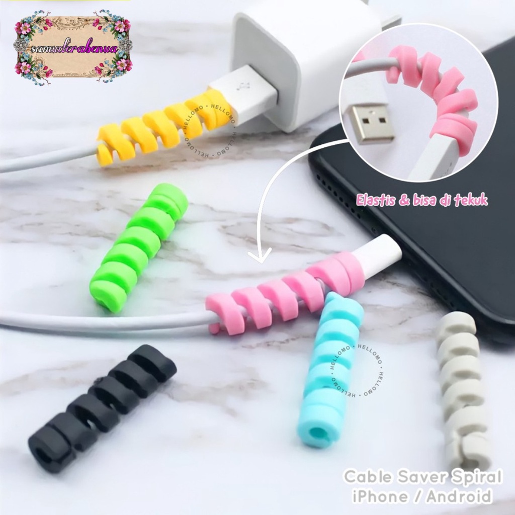 Cable Protector Spiral / Pelindung Kabel charger BISA DI TEMPEL DINDING - PROTERCTOR UJUNG KABEL SB2932