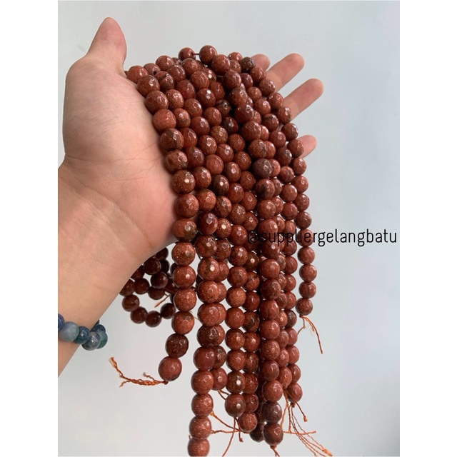 batu alam pasir mas coklat FACETED 12mm brown sand stone cutting