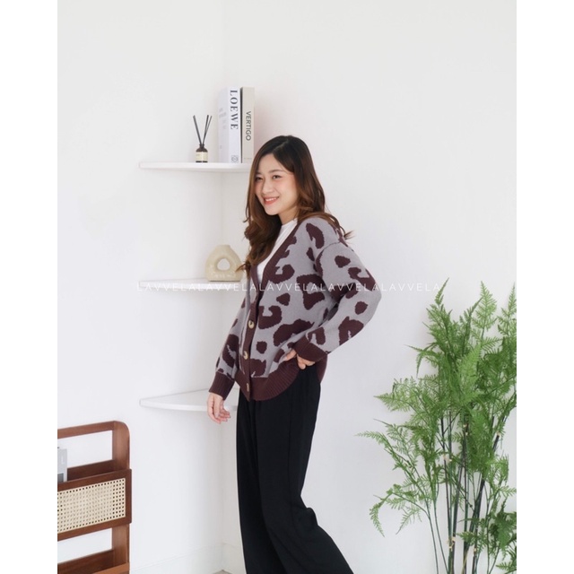 ZOYA ANIMAL PRINT CARDIGAN IMPORT LAVVELA