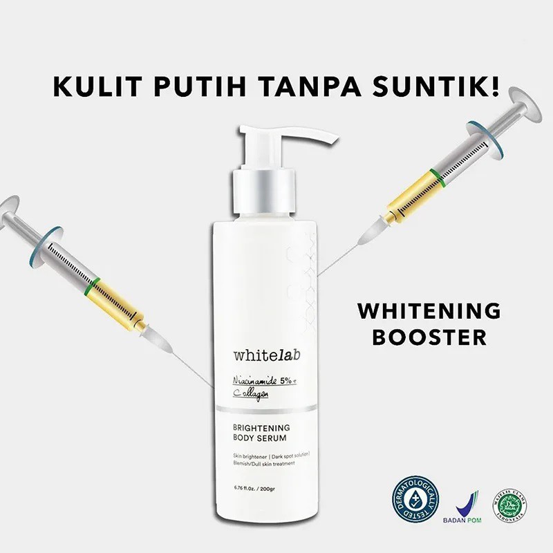 [BPOM] Whitelab Brightening Body Serum 200 Gr (Niacimide 5%+ Collagen)