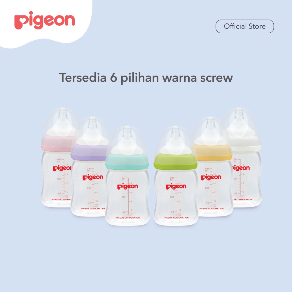 Pigeon Botol Wide Neck Soft Touch Peristaltic Plus 160ml BONUS SCREW COVER