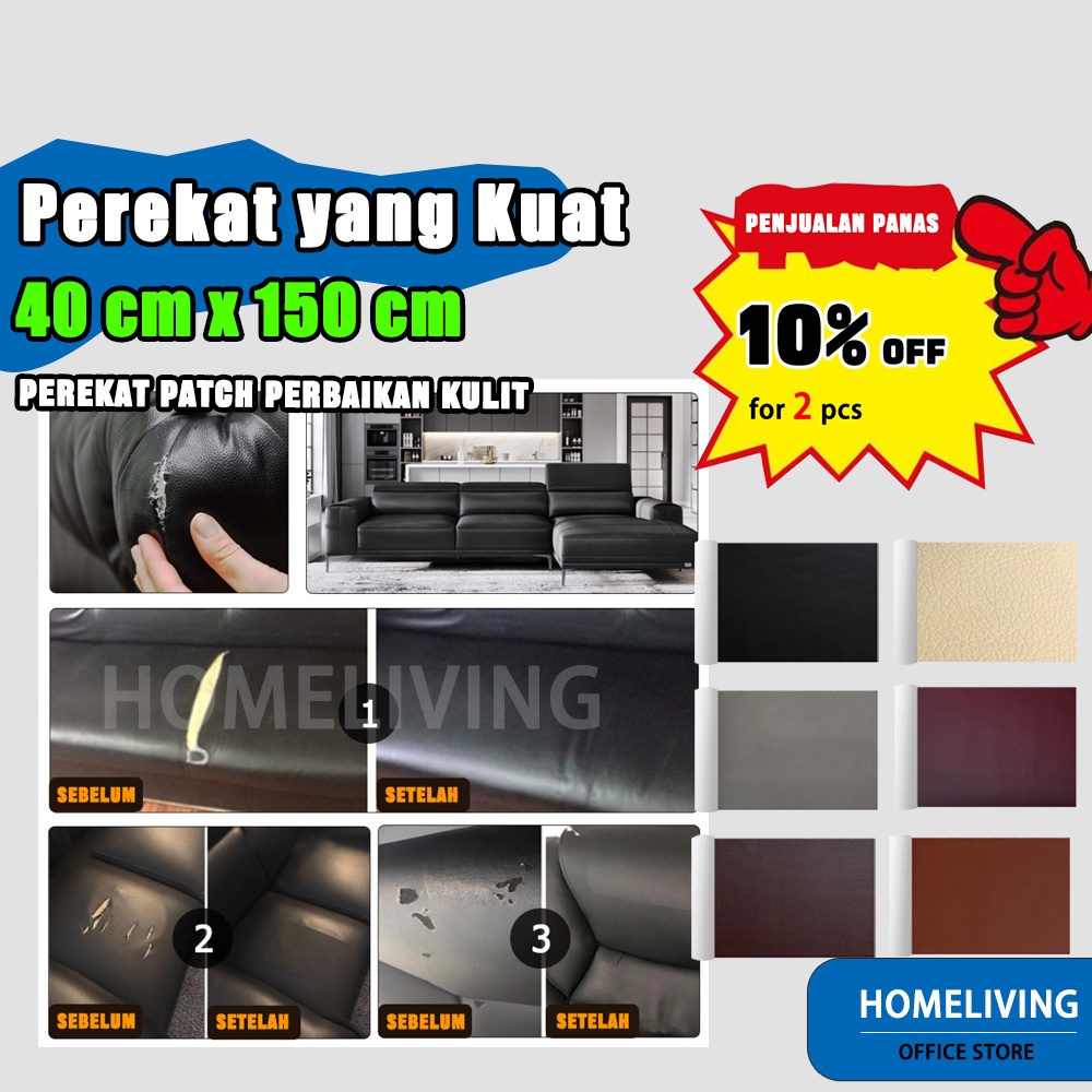 【3.M Lem Super】Sticker Kulit Perbaikan ganti Sofa Jok Motor Kursi Leather Sticker Kulit PU Perbaikan kulit Yang Rusak