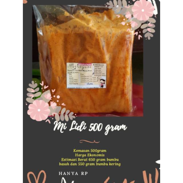 

Mi Lidi Bumbu Basah 500gram (variasi isi n level on deskripsi)