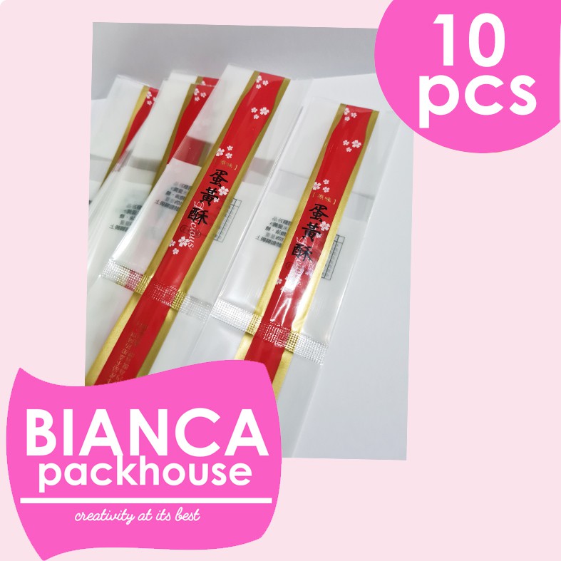 10 pcs Mooncake/pia wrapper (plastik pembungkus pia/mooncake/kue/cookies) RED TULISAN