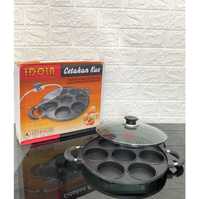 cetakan martabak mini Loyang martabakCetakan SERABI 7 Lubang IDOLA / Teflon Martabak Mini Kue Lumpur