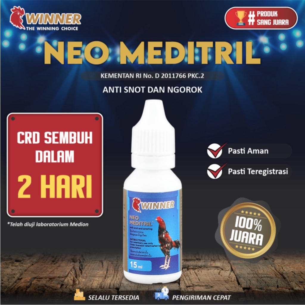 Neo Meditril WINNER Medion, Obat Snot/ngorok ayam adu/laga