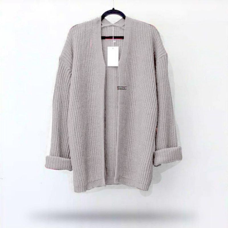 MY001-  KARDIGAN RAJUT HALUS KNIT CARDIGAN  OUTTER-light Gray