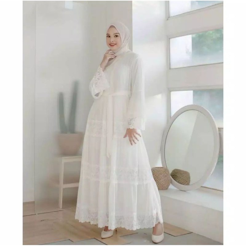 Baju gamis maxi pesta lebaran ied idul fitri 2026 umroh haji daily home wear long dress muslim konda