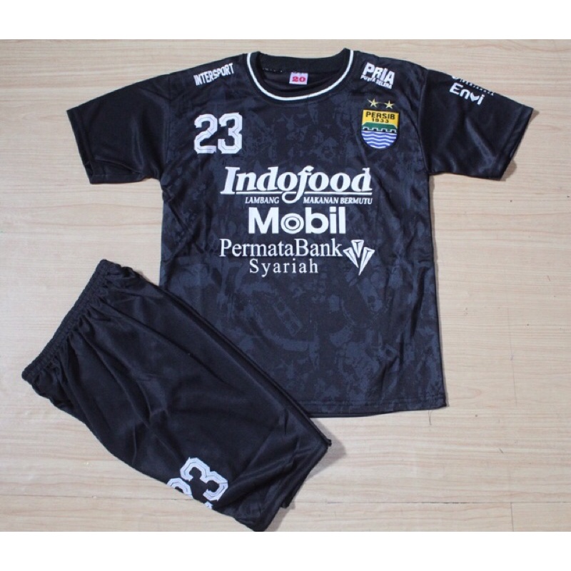 Baju bola persib hitam anak anak geratis sablon nama