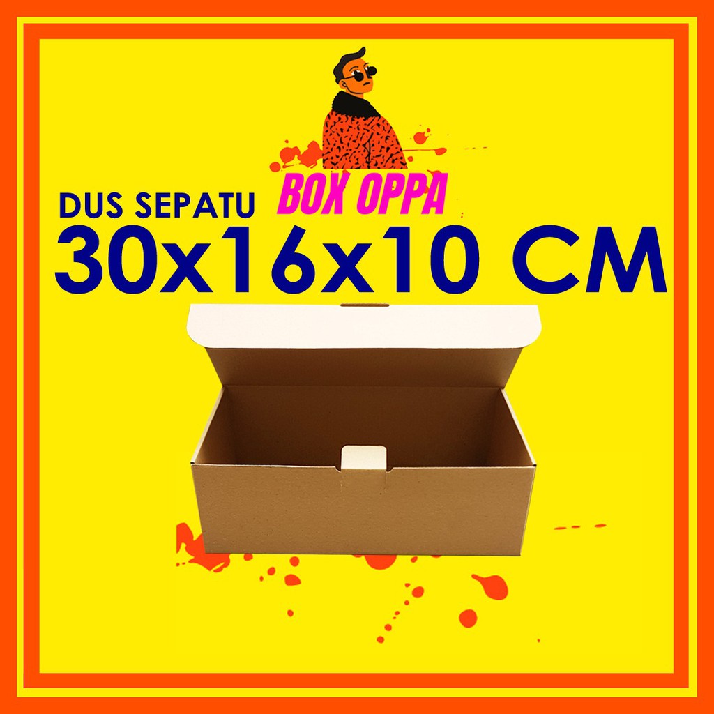 

Kardus Sepatu Dus uk 30x16x10 cm (ECER) Die Cut Box Kotak Packing Sendal Serbaguna EARLOCK FULL