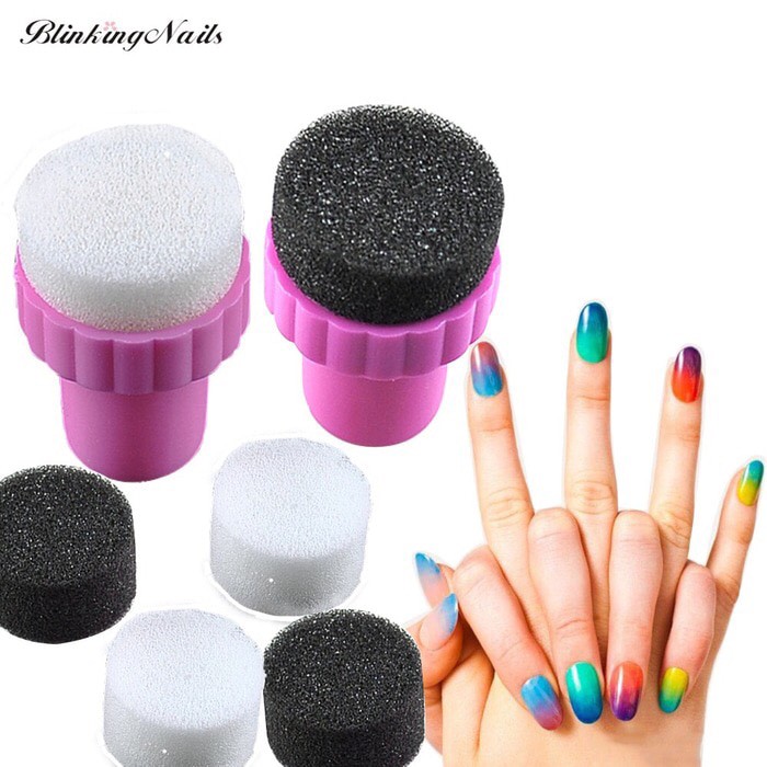 SPONS SPON BULAT gradasi ombre warna nailart nails / sponge gradation