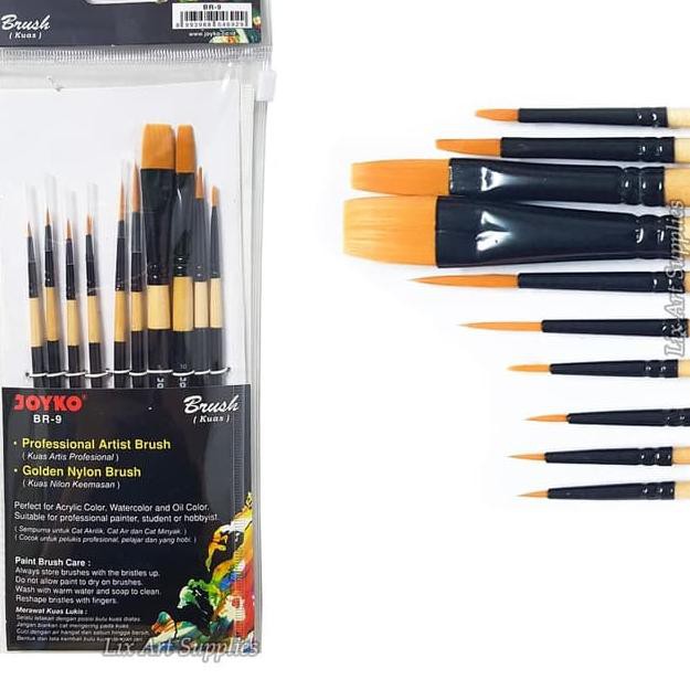 

⍨¬ Joyko Brush Set 10 pcs (BR-9) / Kuas Lukis Joyko BR-9 ⌂