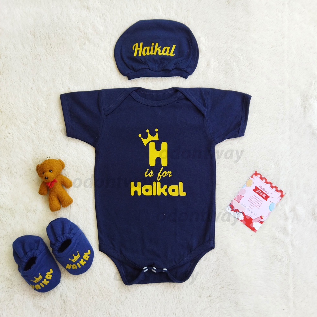Hampers Baby Hadiah Kado Lahiran Bayi Baby Gift Set Custom Nama Bisa Bayi Perempuan Laki Laki Murah-Navy