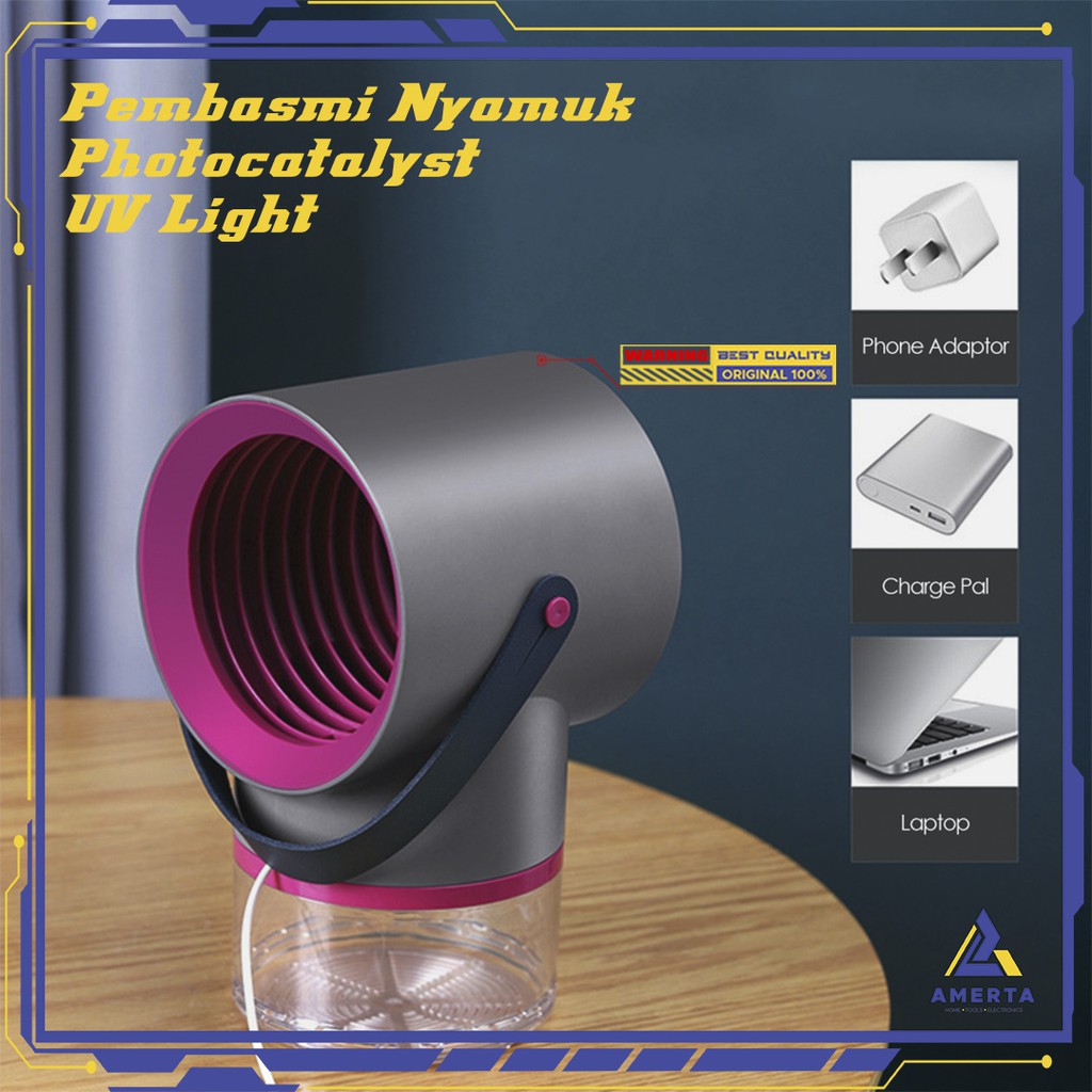 Pembasmi Nyamuk Mosquito Lamp Killer Photocatalysis Vortex UV Light Tomshine  - KLY-189 - Gray