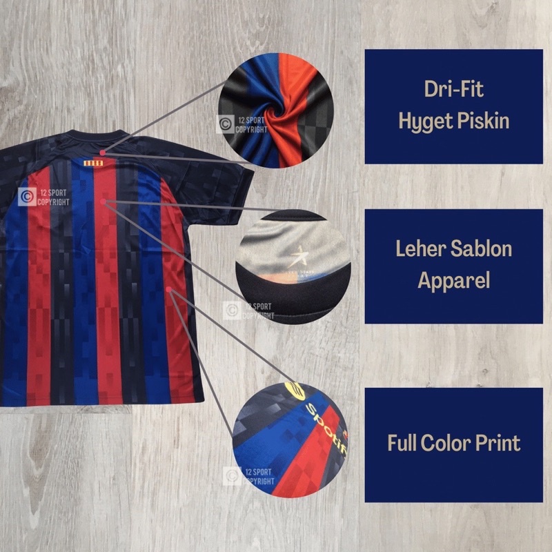 Jersey bola klub eropa printing barcelona home