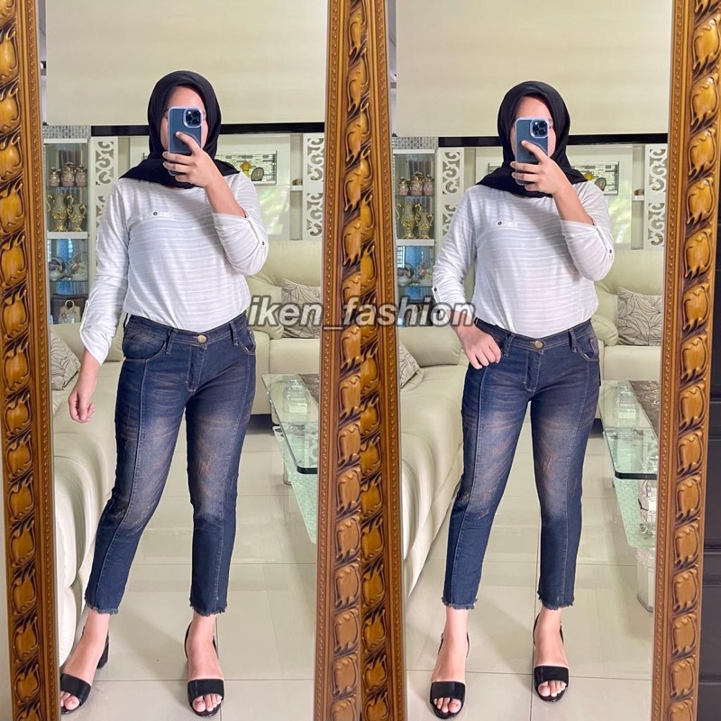 CELANA JEANS WANITA 7/9 FRONT LINE RAWIS // SOFIA CLAW JEANS WANITA 7/9