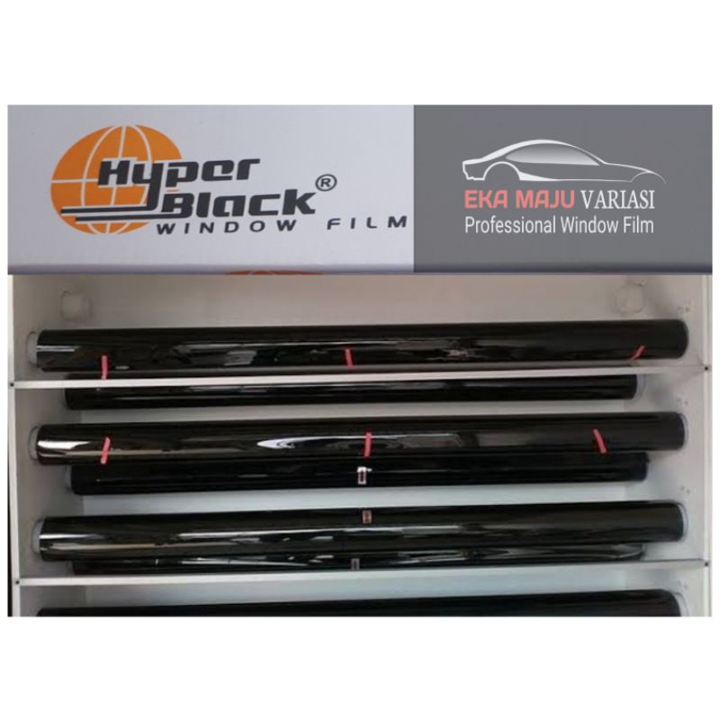 Kaca Film Mobil Riben Merek Hyper Black 1 Roll Ukuran 150 cm x 40 meter