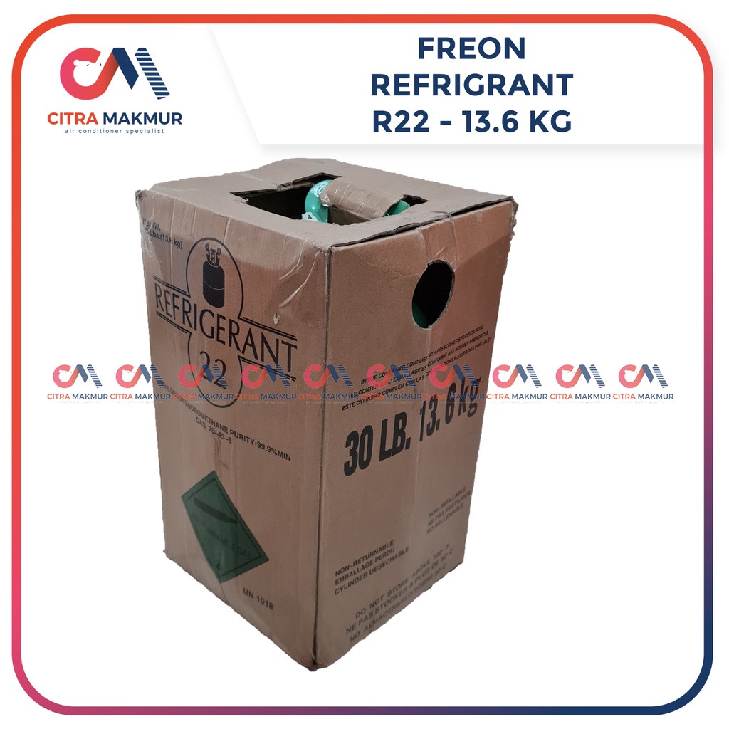 Freon R22 Refrigrant Original AC Pendingin Obat Tabung Besar Can 13.6 kg kilo isi preon 13,6 Kaleng CFC R 22