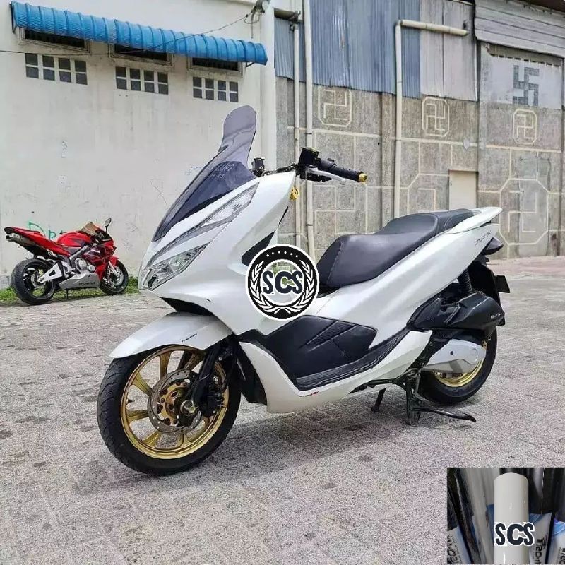 SKOTLET STIKER MOTOR PUTIH GLOSY SKOTLET WHITE GLOSY STIKER PUTIH GLOSY METALIK SCOTLITE PUTIH METAL