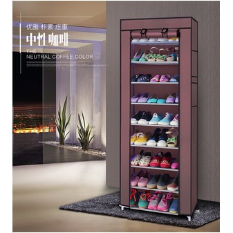 Rak Sepatu Susun 10 Kain Shoes Rack Lemari Tingkat Simpan Rak Sepatu Susun 10 Kain Shoes Rack Lemari Tingkat Simpan