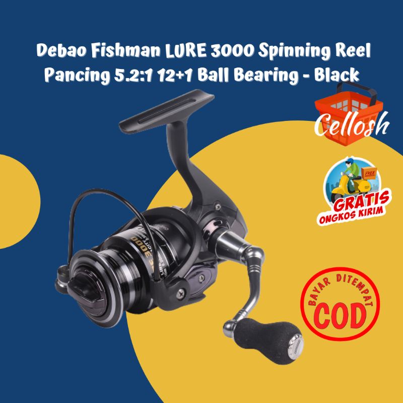 Reel Pancing Debao Fishman LURE 3000 Spinning Reel Pancing 5.2:1 12+1 Ball Bearing