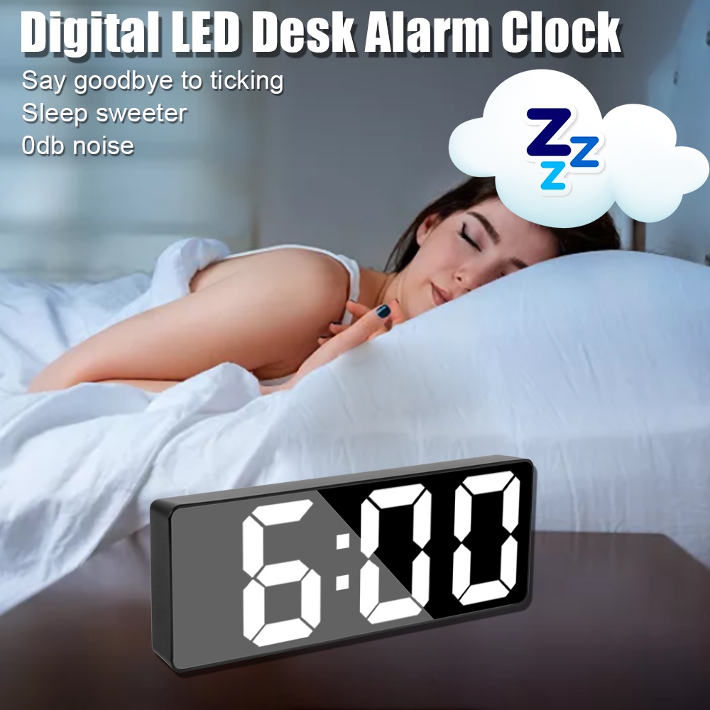 Jam Meja Digital Led Weker Table Tidur Digital Alarm Clock GH-0712L 3D Modern Snooze Mode Kecerahan