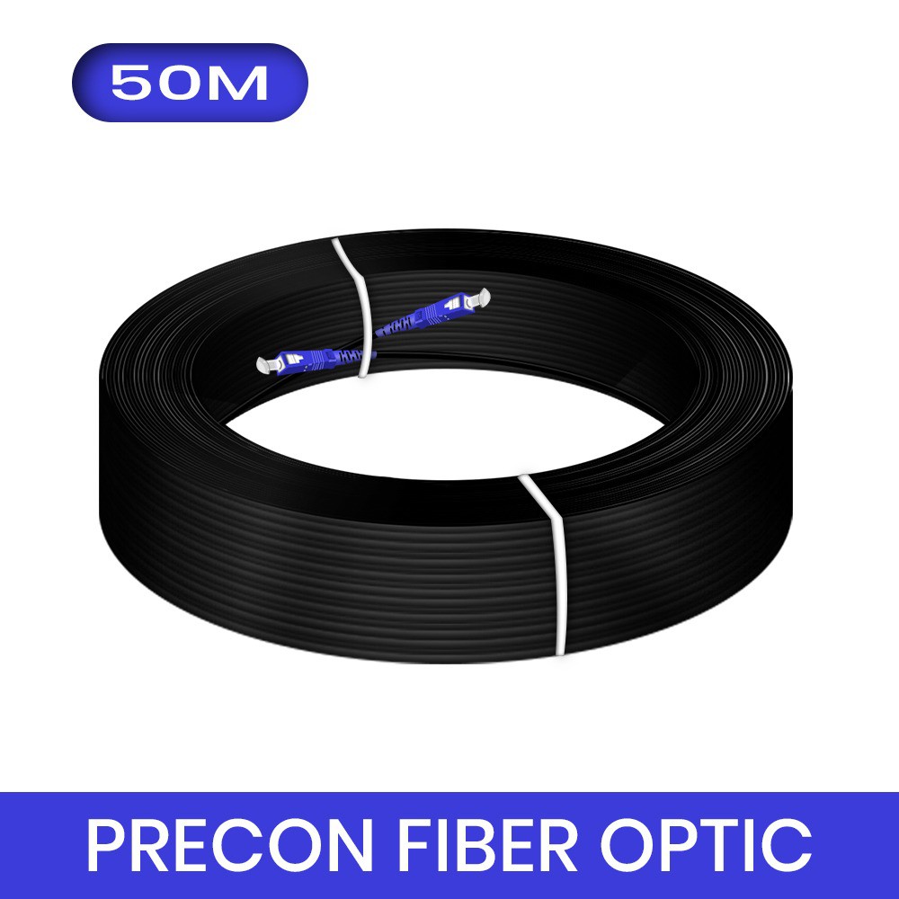 Cable precon Ftth Fiber optic nyk 50 meter Sc Upc wire 1 core sm-sx 9/125 3.0mm - Kabel Fo 50m