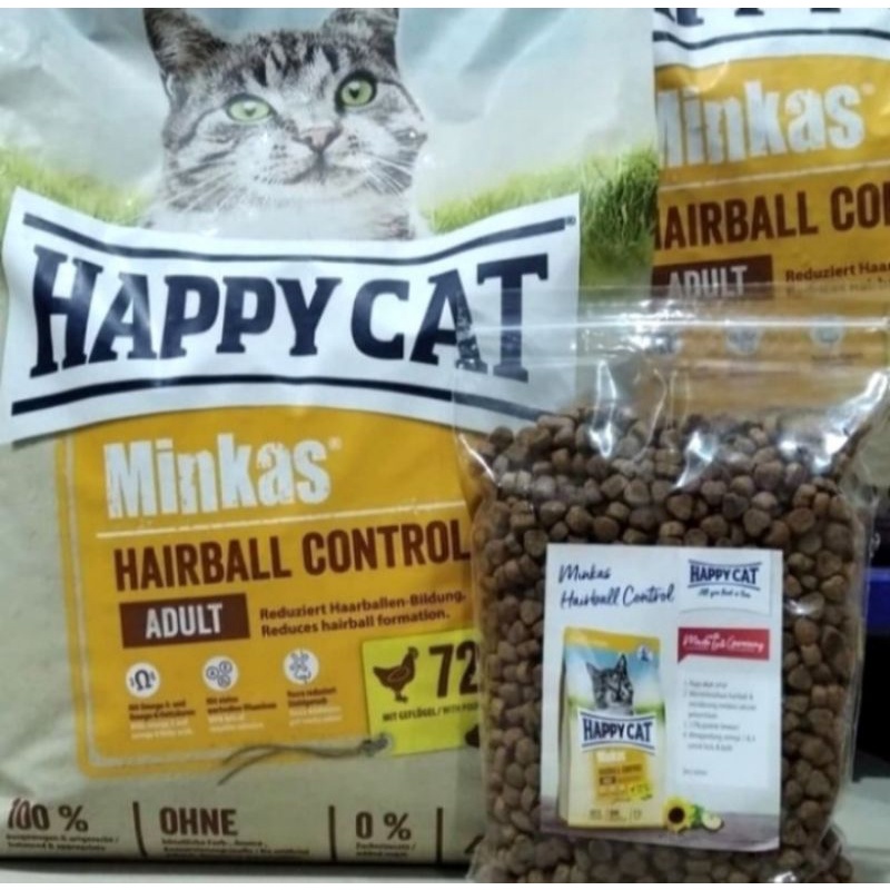 makanan kucing happy cat minkas hairball control repack 1 kg