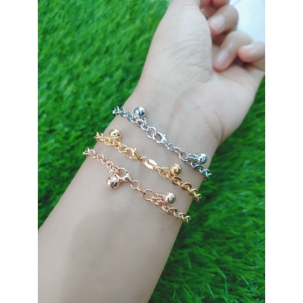 GELANG PERAK ASLI SILVER 925 LAPIS EMAS/GELANG TANGAN RANTAI NORI HOLLO+2BEL/ASLI SILVER/FASHION WANITA TERBARU