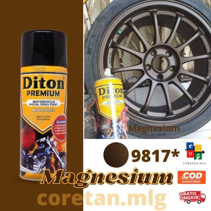 Pilok Pilox Cat Semprot Diton Premium Magnesium 9817 Maknesium Cat Velg Motor Tahan Bensin Coklat ma