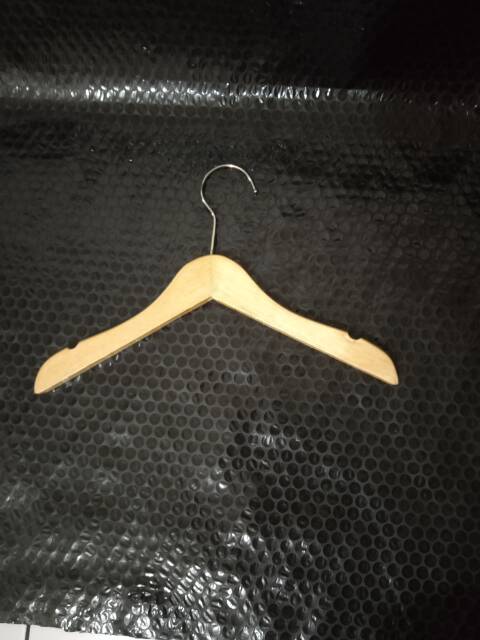 Hanger  KAYU  ANAK  NATULAR  (HARGA 3PCS)