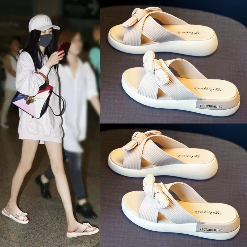 dmrshoes_wedges sandal wanita Korea ala tali pita hits-sandal wedges wanita tali silang trendy