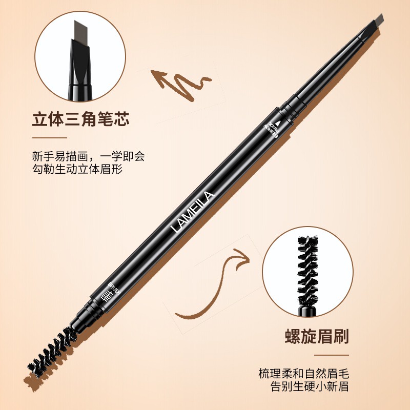 Lameila Pensil Alis  Double Heads Eyebrow Pencil  Eyebrow Pen Waterproof 6 Warna 836 CJR