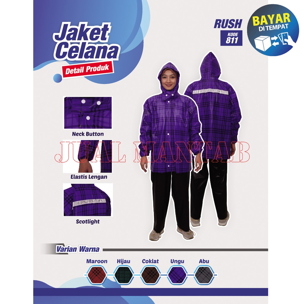 Plevia Jas Hujan Setelan Rush 811 - Raincoat Dewasa Pria Wanita Murah