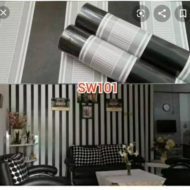 WALLPAPER STIKER DINDING.MOTIF.SALUR HITAM